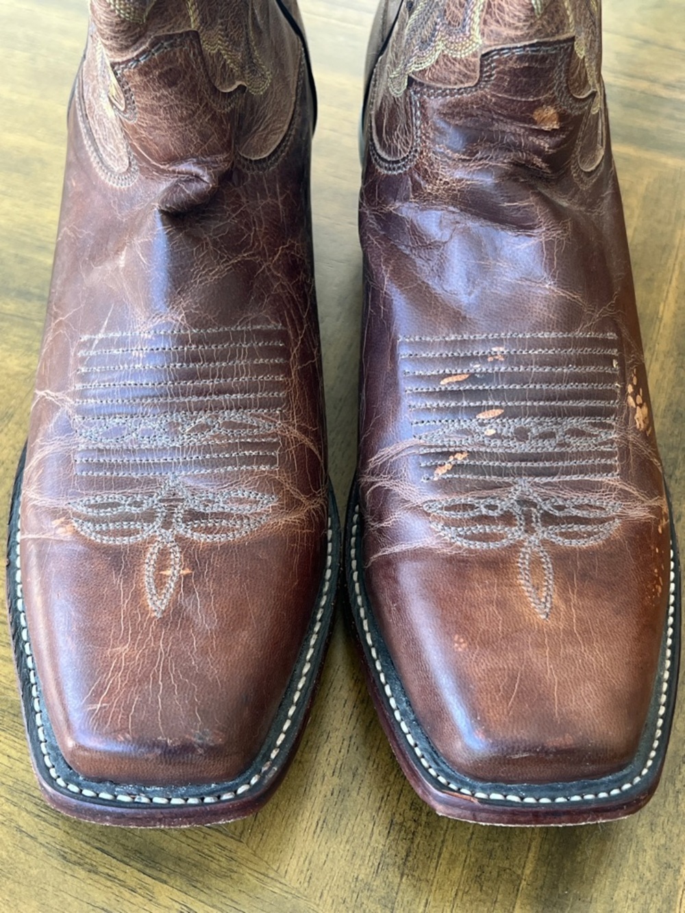 Women’s Justin Brown Western Leather Cowboy Boots - Picture 5 of 15